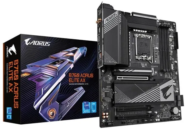 GIGABYTE B760 AORUS ELITE AX Hovedkort - Intel B760 - Intel LGA1700 socket - DDR5 RAM - ATX