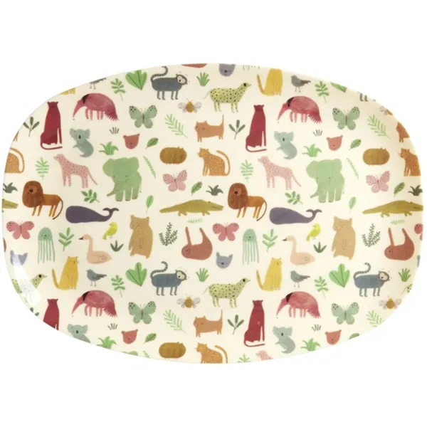 RICE Sweet Jungle Print Melamin Barnetallerken