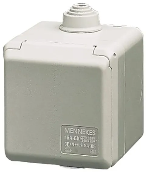Mennekes CEE stikkontakt utvendig 3-polet 16A 230V IP44 6H 4102